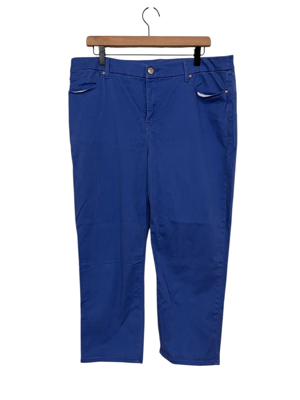 Chicos Womens The So Lifting Crop Blue Pants Chicos Size 3 US Size 16
